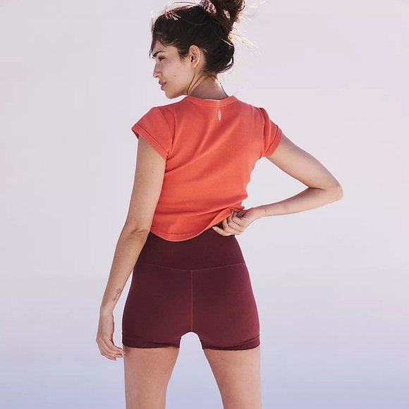 FP Movement Good Karma Running Shorts Oxblood - Picture 3 of 4